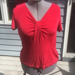 Travel knit cool red top V neck size Large